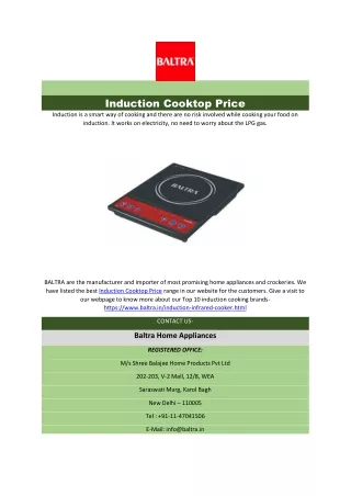 Induction Cooktop Price