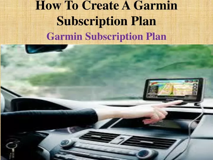 how to create a garmin subscription plan