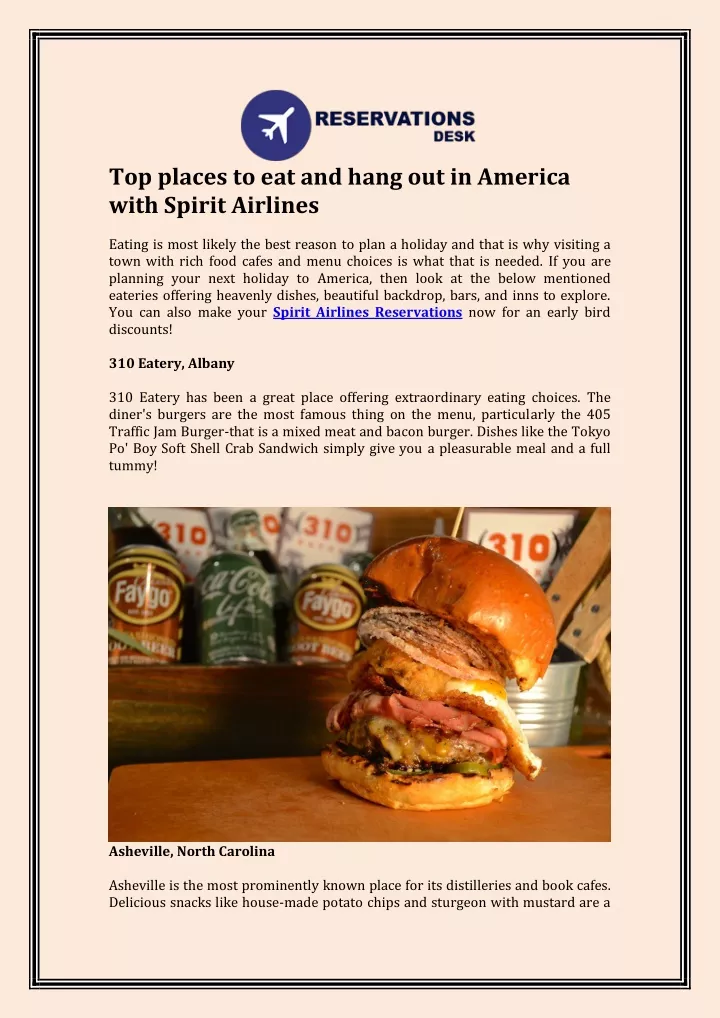 top places to eat and hang out in america with