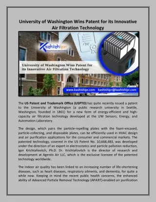university of washington wins patent