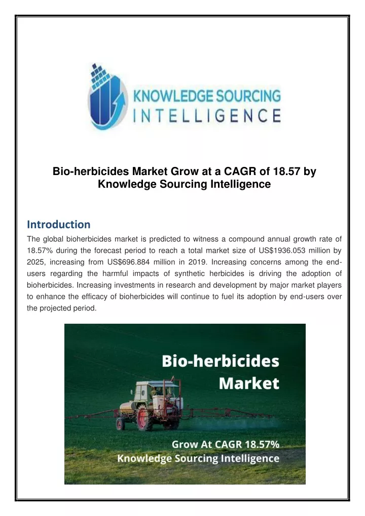 bio herbicides market grow at a cagr