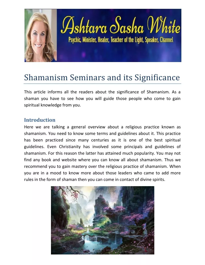 shamanism seminars and its significance