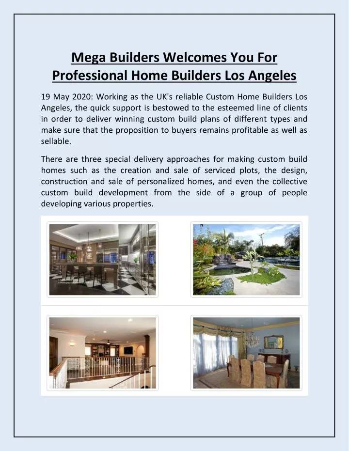 mega builders welcomes you for professional home