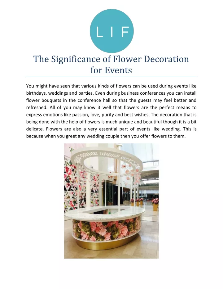 the significance of flower decoration for events