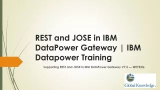 rest and jose in ibm datapower gateway ibm datapower training