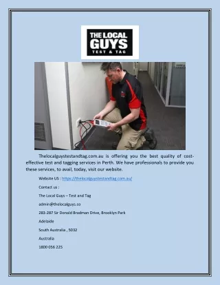 thelocalguystestandtag com au is offering