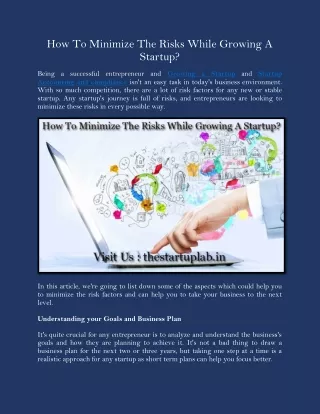 how to minimize the risks while growing a startup