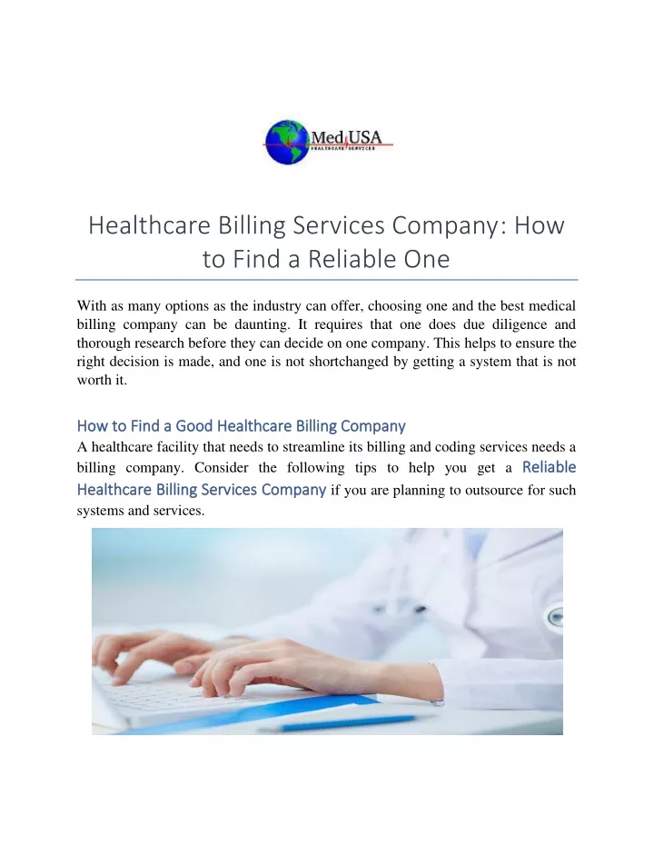 healthcare billing services company how to find