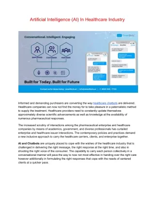 Artificial Intelligence Chatbots In Healthcare Industry