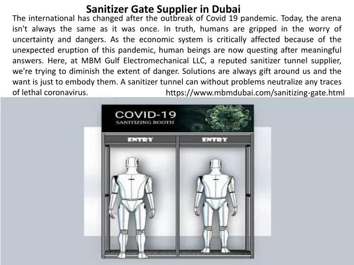 sanitizer gate supplier in dubai