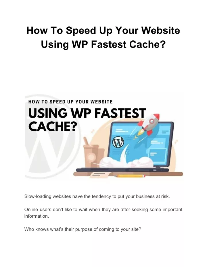 how to speed up your website using wp fastest