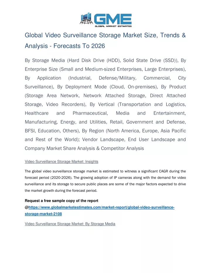 global video surveillance storage market size