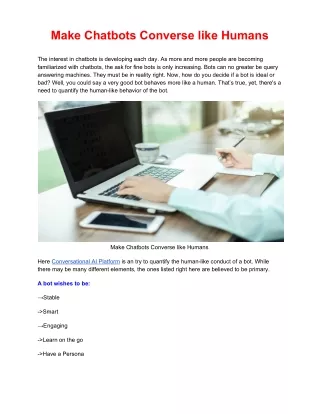 How to make chatbots converse like humans! by Smartbots