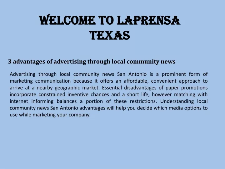 welcome to laprensa texas