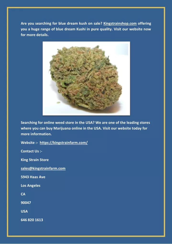 are you searching for blue dream kush on sale