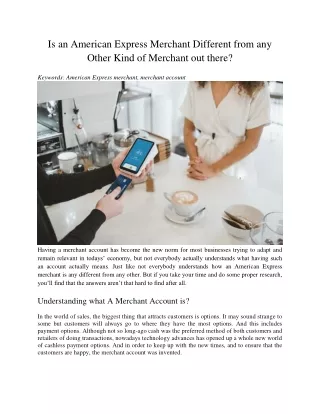 is an american express merchant different from