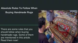 Absolute Rules To Follow When Buying Handmade Rugs