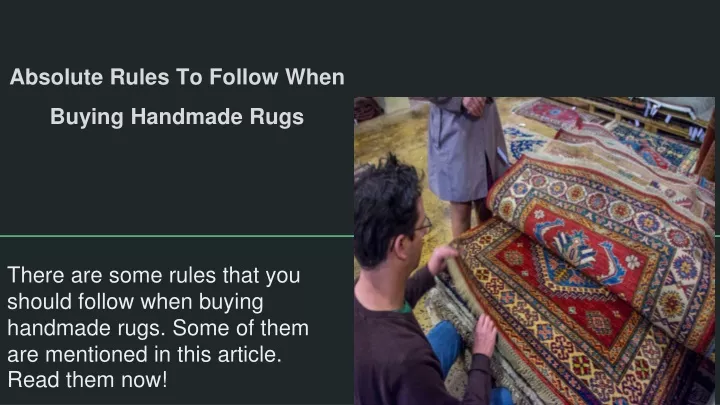 absolute rules to follow when buying handmade rugs