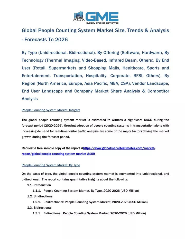 global people counting system market size trends