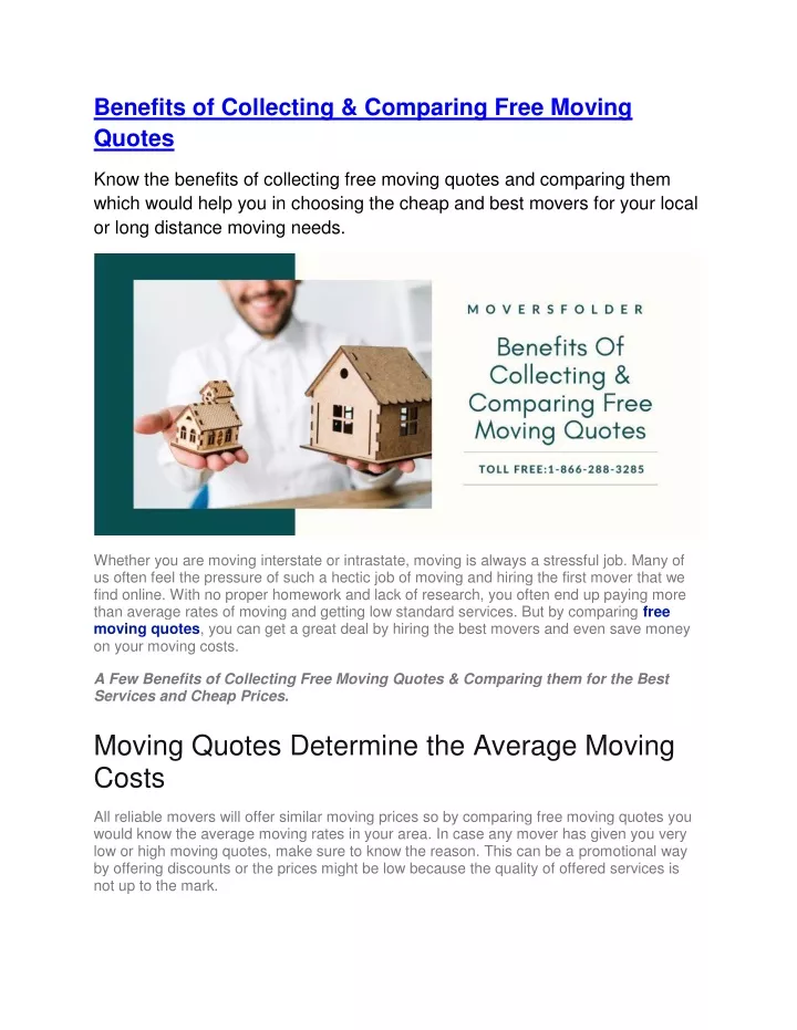benefits of collecting comparing free moving
