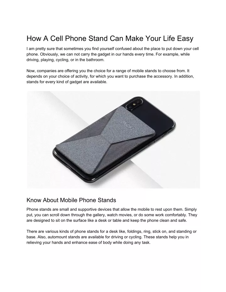 how a cell phone stand can make your life easy