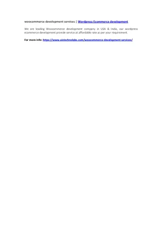 woocommerce development services wordpress