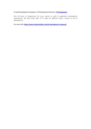 yii web development company yii development
