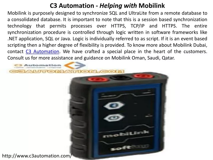 c3 automation helping with mobilink mobilink