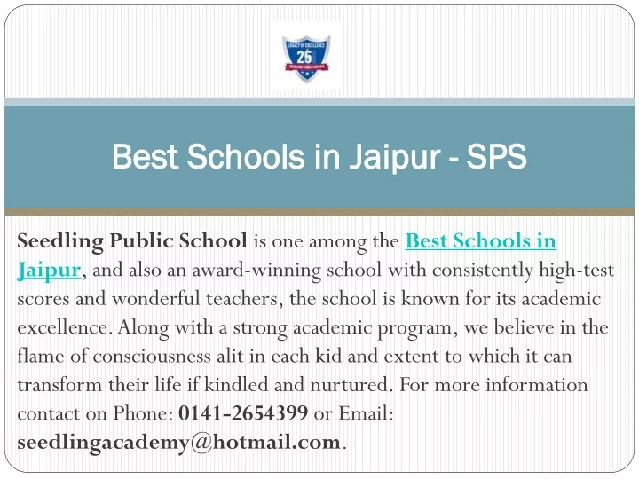 best schools in jaipur sps
