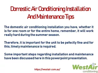 Domestic Air Conditioning Installation And Maintenance Tips