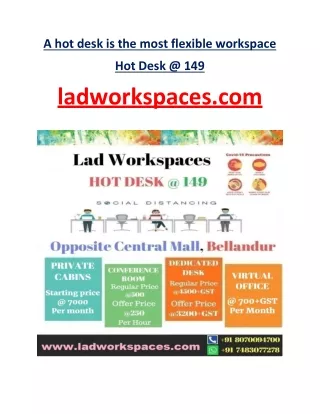 A hot desk is the most flexible workspace |ladworkspaces
