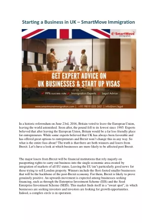 Starting a Business in UK – SmartMove Immigration