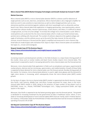 micro channel plate mcp market emerging