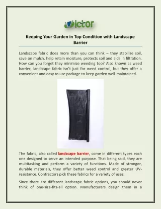 keeping your garden in top condition with