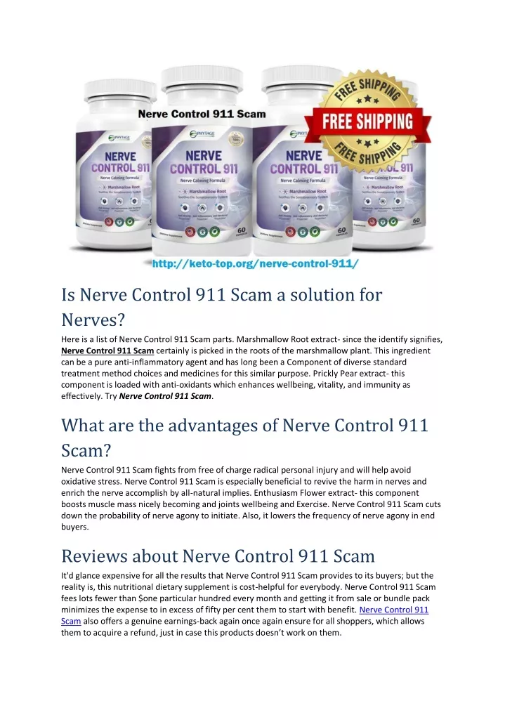 is nerve control 911 scam a solution for nerves