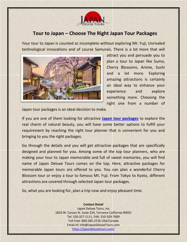 tour to japan choose the right japan tour packages