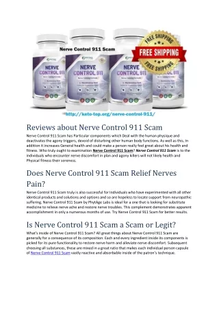 Nerve Control 911 Scam