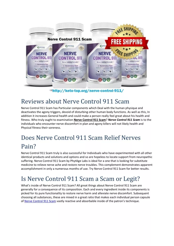 reviews about nerve control 911 scam