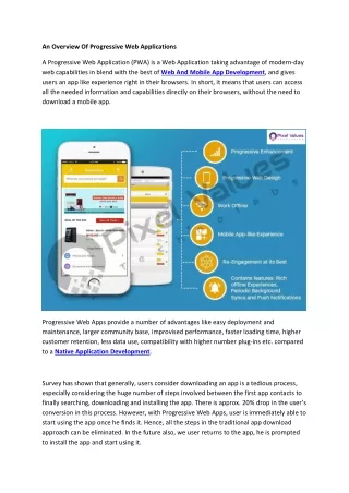 an overview of progressive web applications