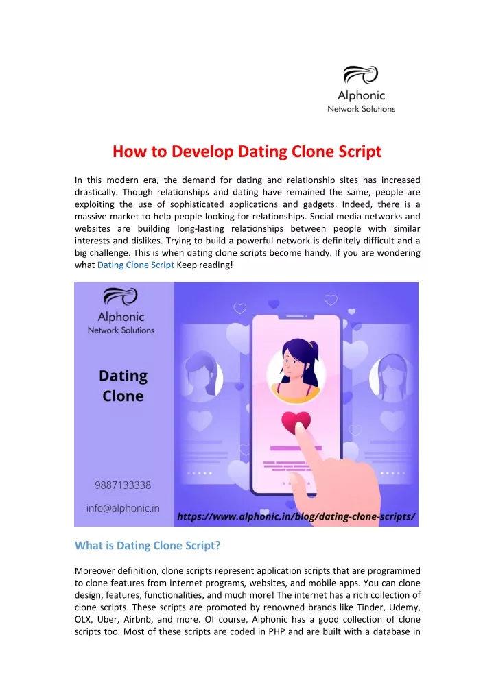 how to develop dating clone script