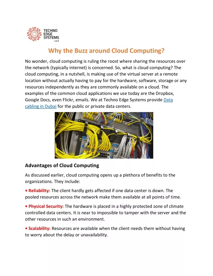 why the buzz around cloud computing