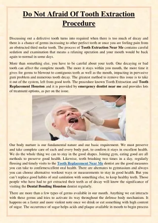 do not afraid of tooth extraction procedure