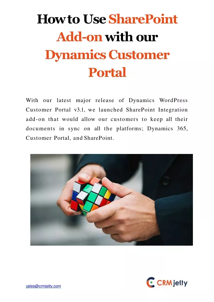 how to use sharepoint add on with our dynamics customer portal