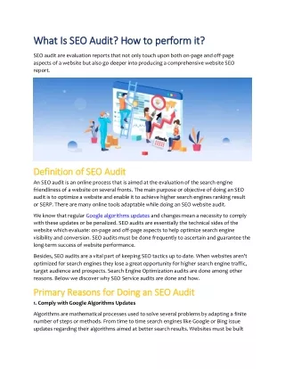what is seo audit how to perform it what