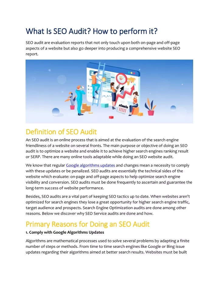 what is seo audit how to perform it what