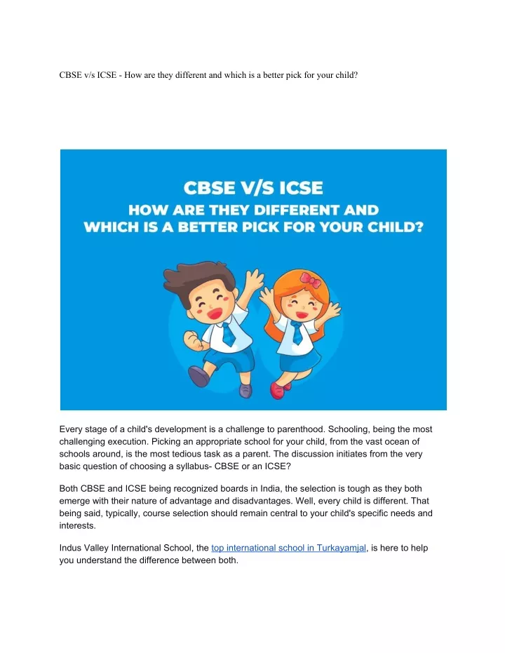 cbse v s icse how are they different and which