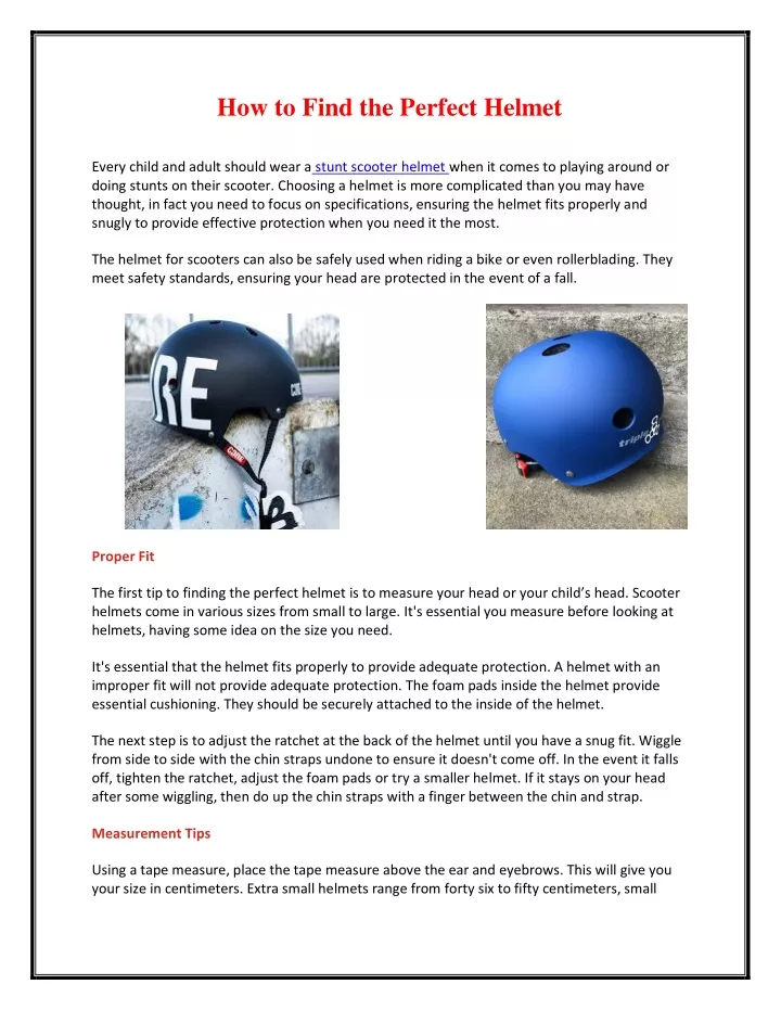 how to find the perfect helmet