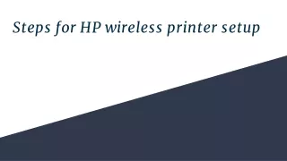 steps for hp wireless printer setup