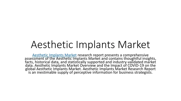aesthetic implants market