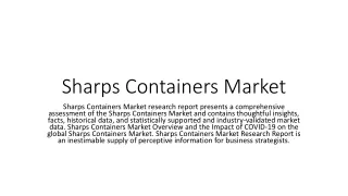 Sharps Containers Market